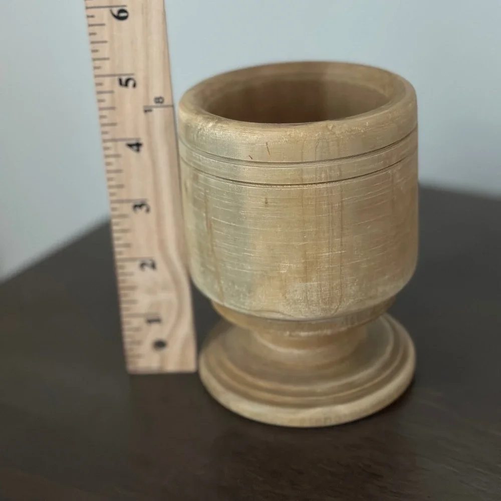 Rustic Wooden Mortar‎ Small Kitchen Spice Herb Grinder 